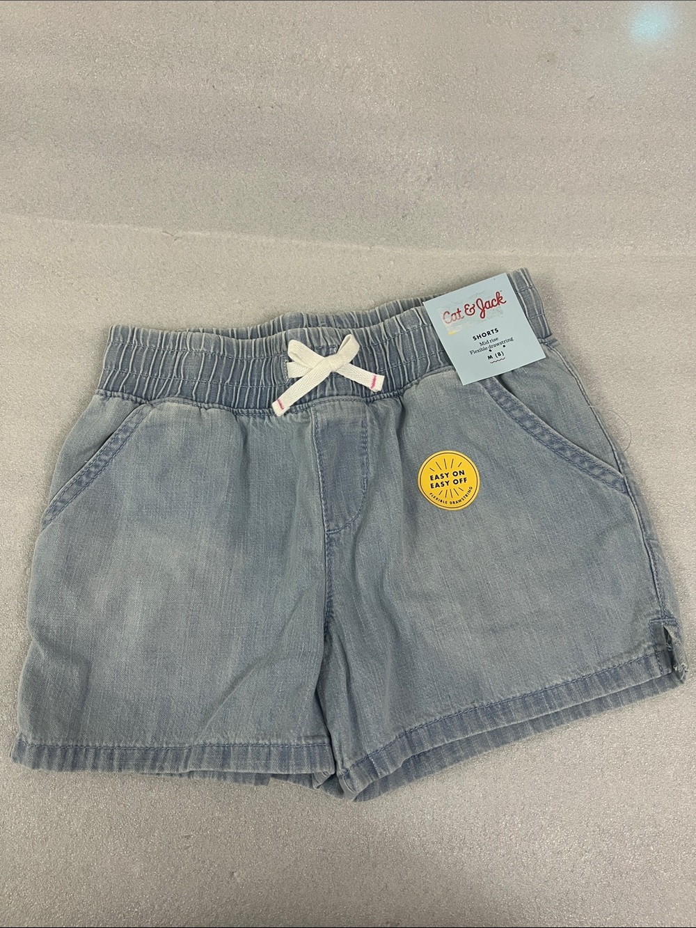 Cat & Jack Light Blue Pull-On Denim-Style Girls' Shorts Size M (8)